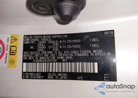 2019 Lexus Rx 350 z USA, uszkodzony, nr VIN JTJBZMCA2K2041082